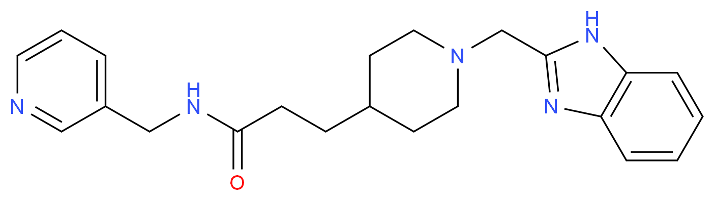 3-[1-(1H-benzimidazol-2-ylmethyl)-4-piperidinyl]-N-(3-pyridinylmethyl)propanamide_分子结构_CAS_)