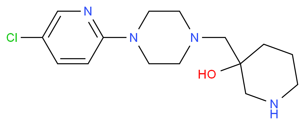 3-{[4-(5-chloropyridin-2-yl)piperazin-1-yl]methyl}piperidin-3-ol_分子结构_CAS_)
