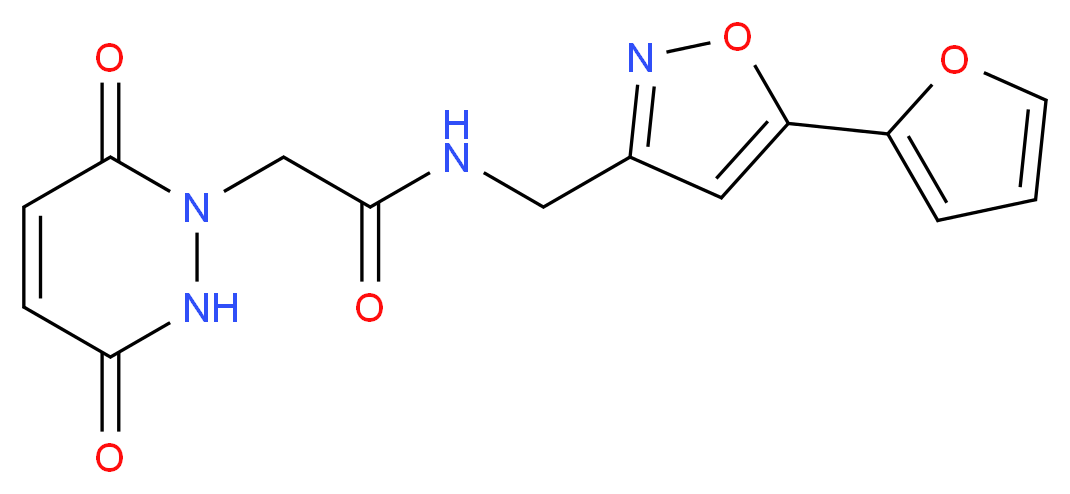 2-(3,6-dioxo-3,6-dihydropyridazin-1(2H)-yl)-N-{[5-(2-furyl)isoxazol-3-yl]methyl}acetamide_分子结构_CAS_)