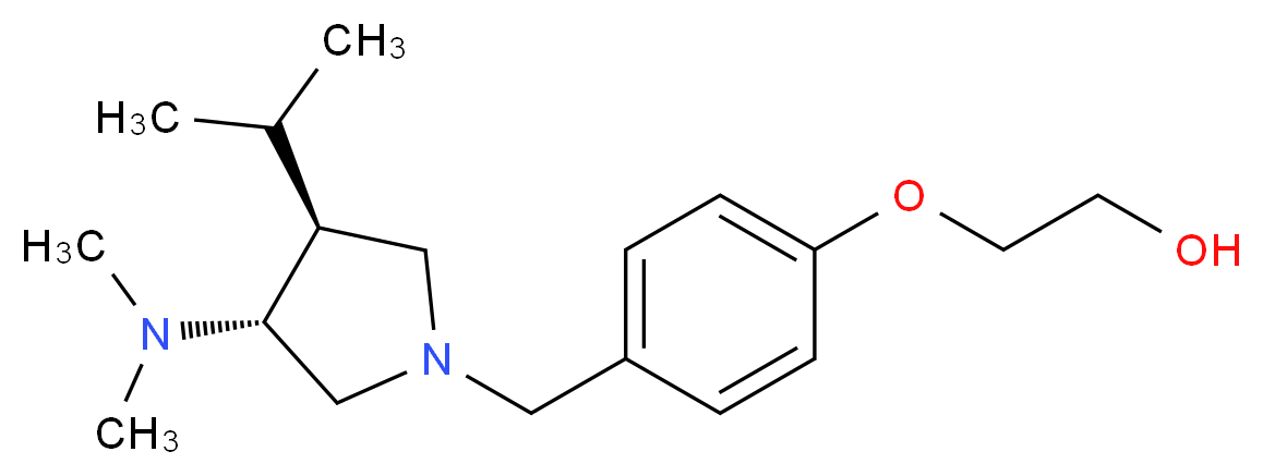 2-(4-{[(3R*,4S*)-3-(dimethylamino)-4-isopropyl-1-pyrrolidinyl]methyl}phenoxy)ethanol_分子结构_CAS_)