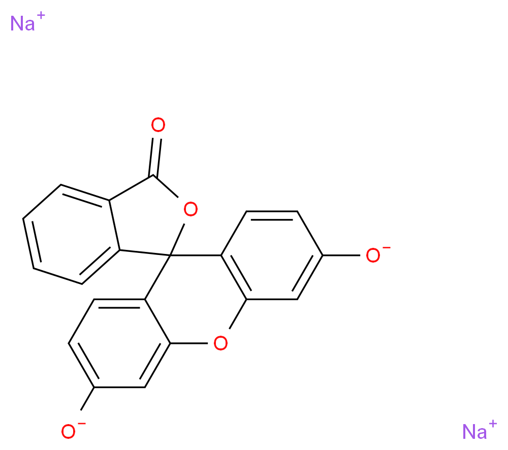 disodium 3-oxo-3H-spiro[2-benzofuran-1,9'-xanthene]-3',6'-bis(olate)_分子结构_CAS_518-47-8