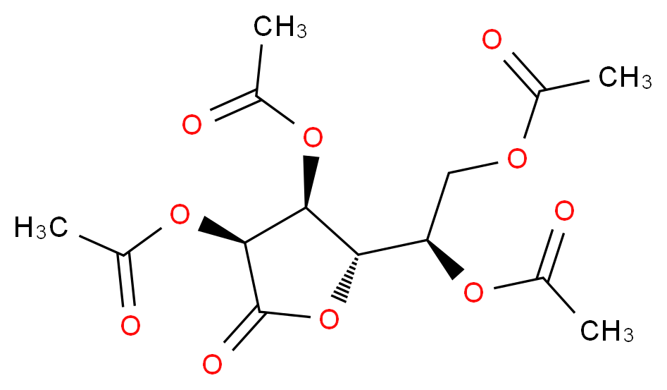 (1R)-2-(acetyloxy)-1-[(2S,3S,4S)-3,4-bis(acetyloxy)-5-oxooxolan-2-yl]ethyl acetate_分子结构_CAS_136345-68-1