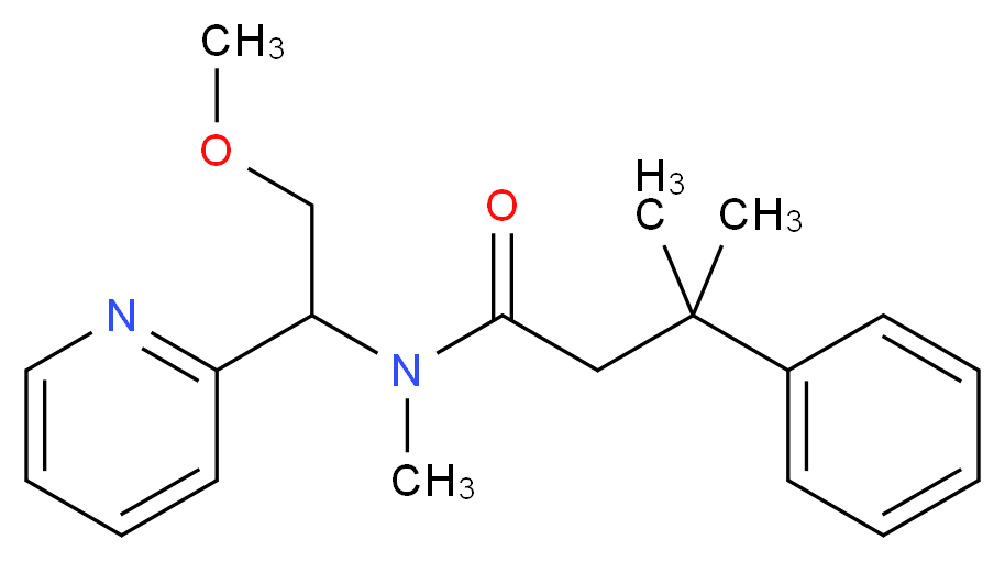 N-(2-methoxy-1-pyridin-2-ylethyl)-N,3-dimethyl-3-phenylbutanamide_分子结构_CAS_)