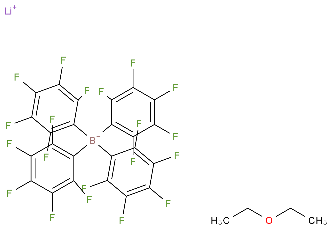 四(五氟苯基)硼酸锂乙醚共聚物_分子结构_CAS_371162-53-7)