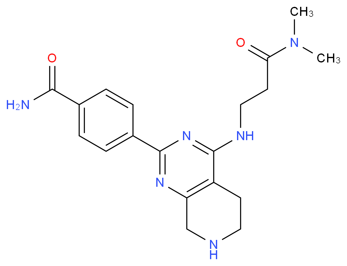 4-(4-{[3-(dimethylamino)-3-oxopropyl]amino}-5,6,7,8-tetrahydropyrido[3,4-d]pyrimidin-2-yl)benzamide_分子结构_CAS_)