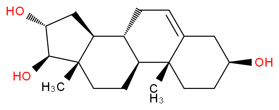 5-Androstene-3β,16α,17β-triol_分子结构_CAS_4150-30-5)