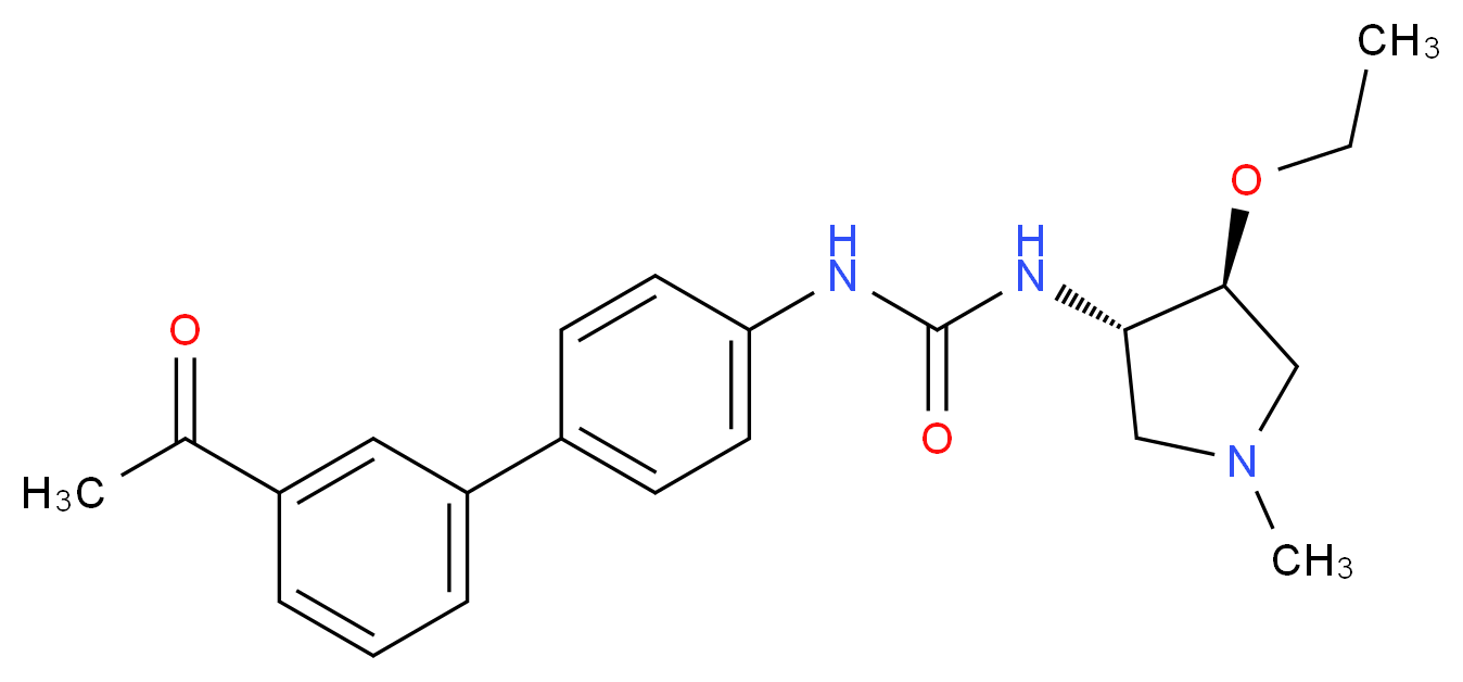 N-(3'-acetylbiphenyl-4-yl)-N'-[(3S*,4S*)-4-ethoxy-1-methylpyrrolidin-3-yl]urea_分子结构_CAS_)