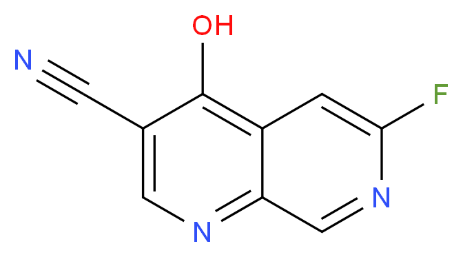 6-fluoro-4-hydroxy-1,7-naphthyridine-3-carbonitrile_分子结构_CAS_305371-17-9)