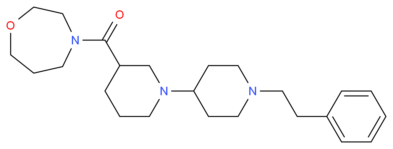 3-(1,4-oxazepan-4-ylcarbonyl)-1'-(2-phenylethyl)-1,4'-bipiperidine_分子结构_CAS_)