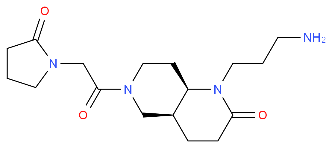 (4aS*,8aR*)-1-(3-aminopropyl)-6-[(2-oxopyrrolidin-1-yl)acetyl]octahydro-1,6-naphthyridin-2(1H)-one_分子结构_CAS_)