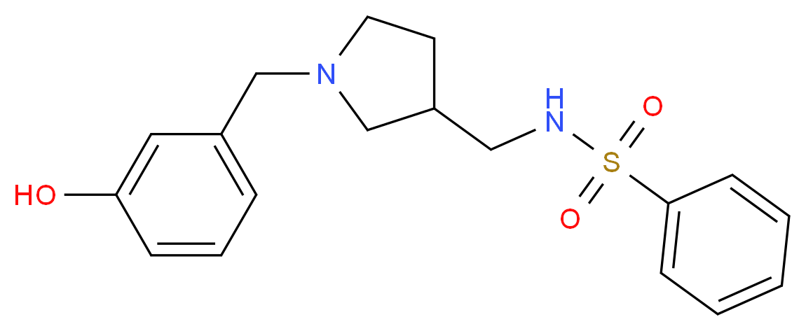 N-{[1-(3-hydroxybenzyl)pyrrolidin-3-yl]methyl}benzenesulfonamide_分子结构_CAS_)