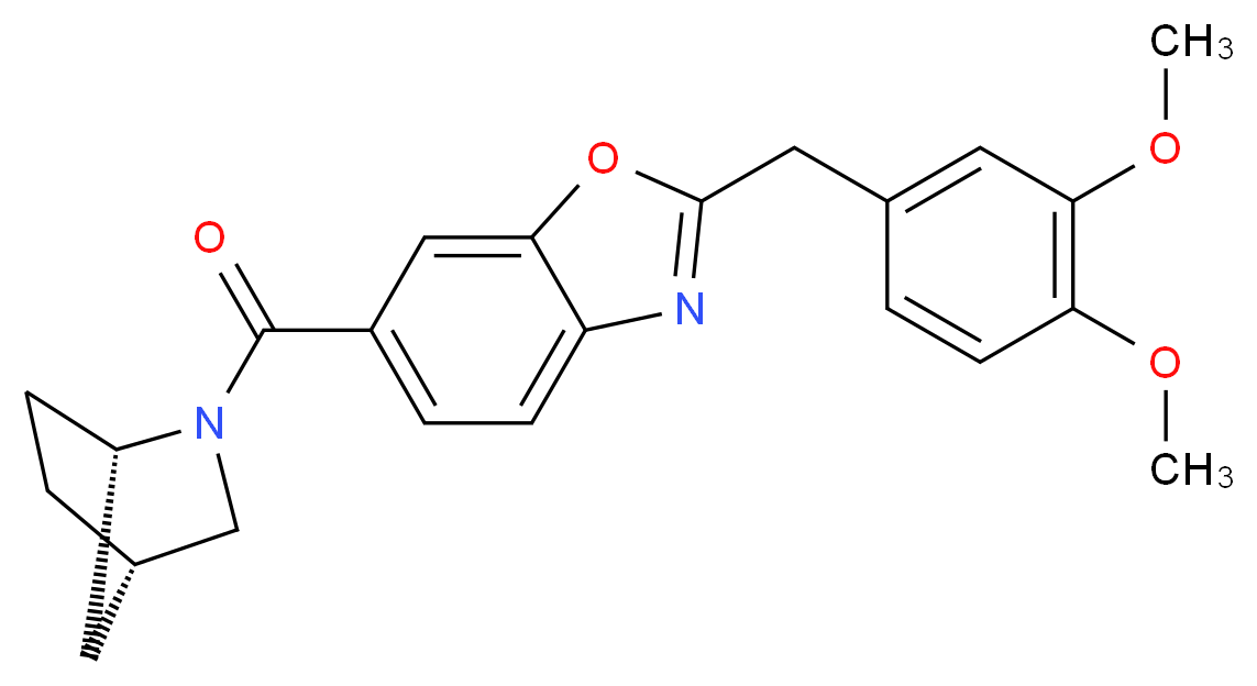 6-[(1S*,4S*)-2-azabicyclo[2.2.1]hept-2-ylcarbonyl]-2-(3,4-dimethoxybenzyl)-1,3-benzoxazole_分子结构_CAS_)