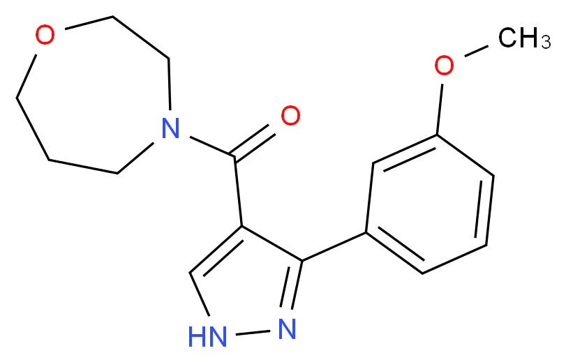 4-{[3-(3-methoxyphenyl)-1H-pyrazol-4-yl]carbonyl}-1,4-oxazepane_分子结构_CAS_)