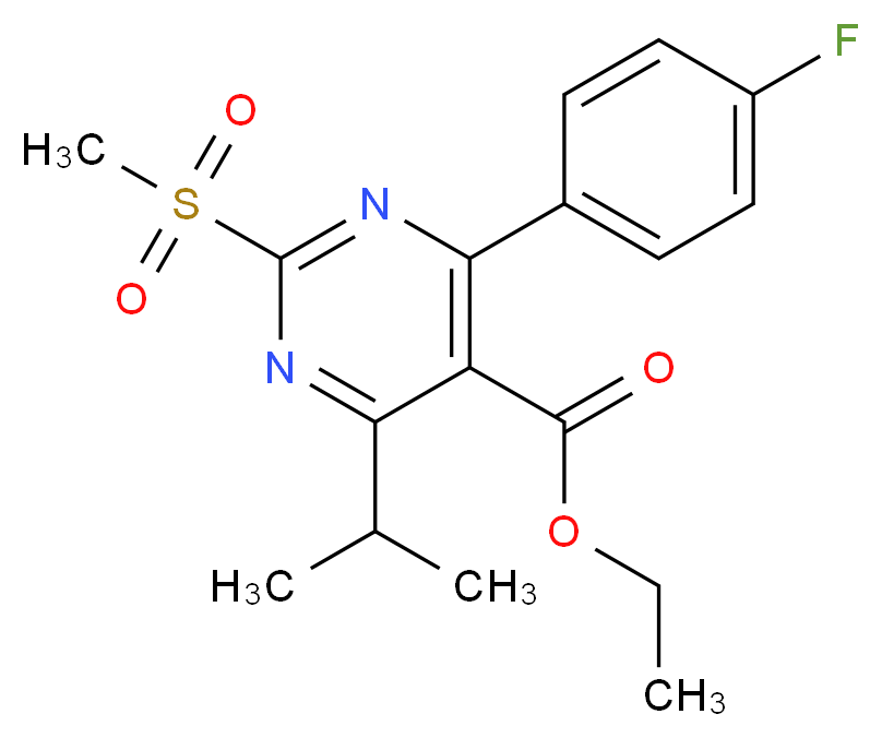 Ethyl 4-(4-Fluorophenyl)-6-isopropyl-2-(methylsulfonyl)pyrimidine-5-carboxylate_分子结构_CAS_147118-28-3)