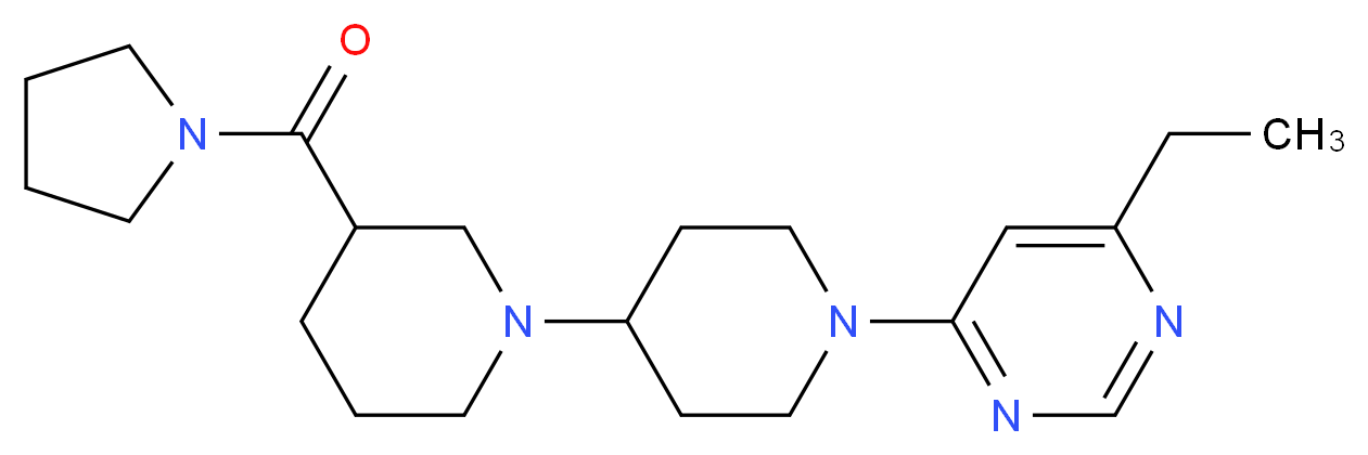 1'-(6-ethylpyrimidin-4-yl)-3-(pyrrolidin-1-ylcarbonyl)-1,4'-bipiperidine_分子结构_CAS_)