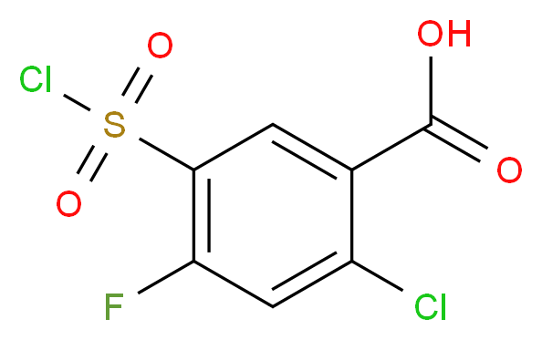 2-氯-5-氯磺酰基-4-氟苯甲酸_分子结构_CAS_264927-50-6)