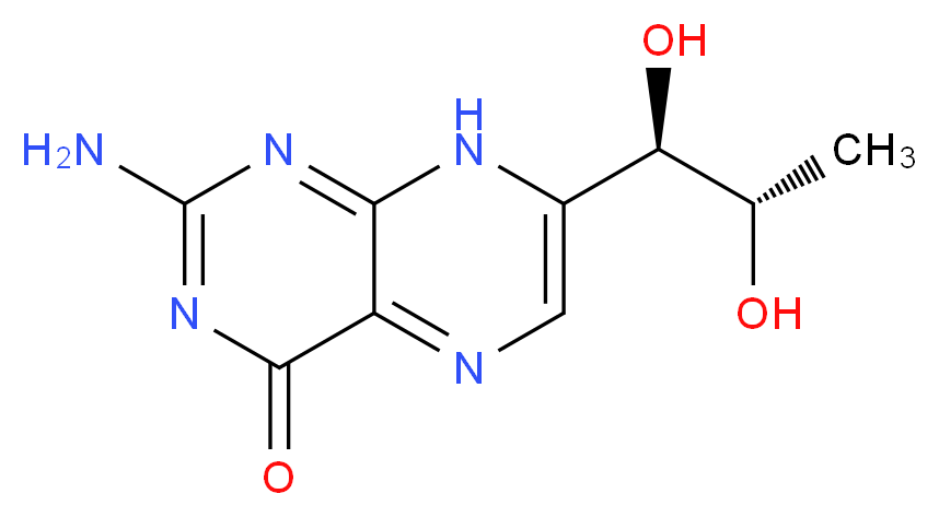 2-amino-7-[(1R,2S)-1,2-dihydroxypropyl]-4,8-dihydropteridin-4-one_分子结构_CAS_2636-52-4