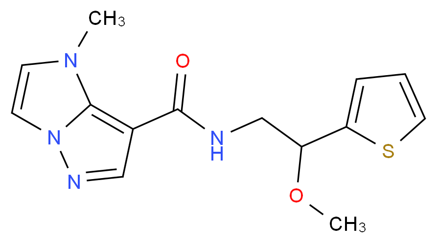 N-[2-methoxy-2-(2-thienyl)ethyl]-1-methyl-1H-imidazo[1,2-b]pyrazole-7-carboxamide_分子结构_CAS_)