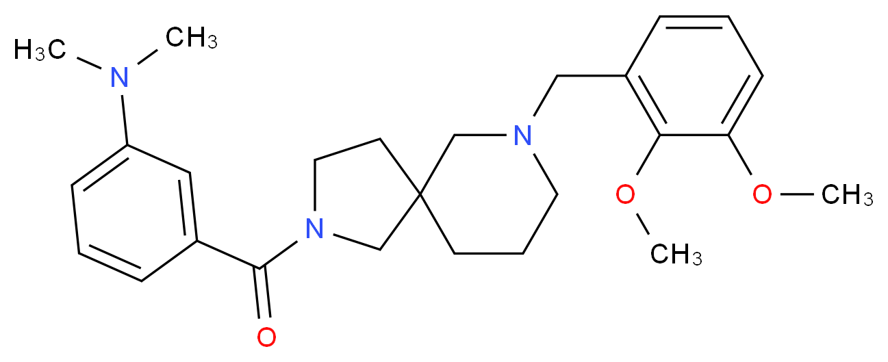 (3-{[7-(2,3-dimethoxybenzyl)-2,7-diazaspiro[4.5]dec-2-yl]carbonyl}phenyl)dimethylamine_分子结构_CAS_)