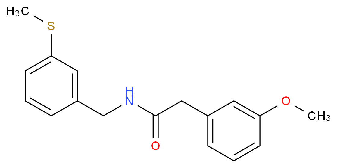 2-(3-methoxyphenyl)-N-[3-(methylthio)benzyl]acetamide_分子结构_CAS_)