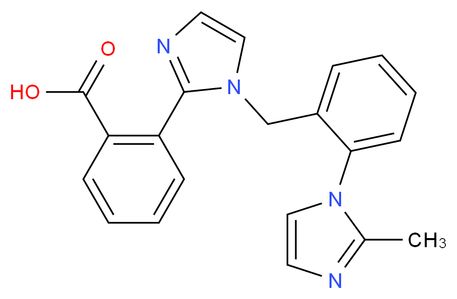 2-{1-[2-(2-methyl-1H-imidazol-1-yl)benzyl]-1H-imidazol-2-yl}benzoic acid_分子结构_CAS_)