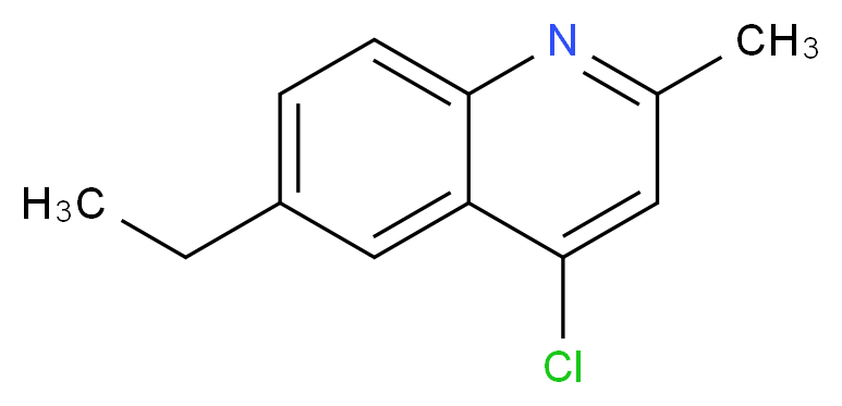 4-CHLORO-6-ETHYL-2-METHYLQUINOLINE_分子结构_CAS_123638-09-5)