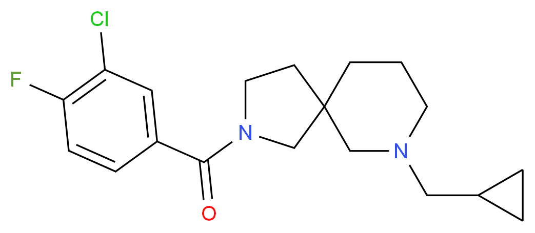 2-(3-chloro-4-fluorobenzoyl)-7-(cyclopropylmethyl)-2,7-diazaspiro[4.5]decane_分子结构_CAS_)