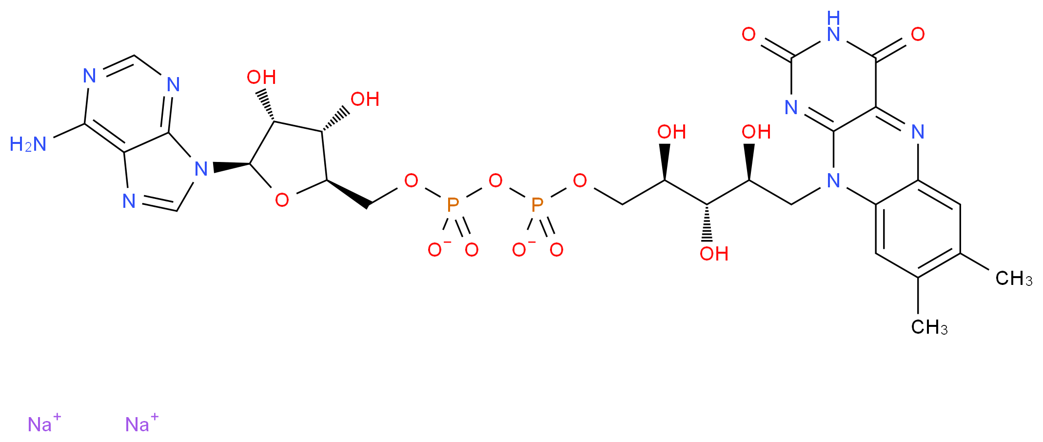 黄素腺嘌呤二核甘酸钠水合物_分子结构_CAS_84366-81-4)