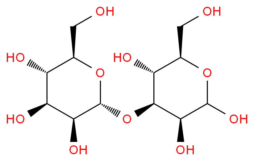 (2R,3S,4S,5S,6R)-2-(hydroxymethyl)-6-{[(3S,4S,5R,6R)-2,3,5-trihydroxy-6-(hydroxymethyl)oxan-4-yl]oxy}oxane-3,4,5-triol_分子结构_CAS_23745-85-9