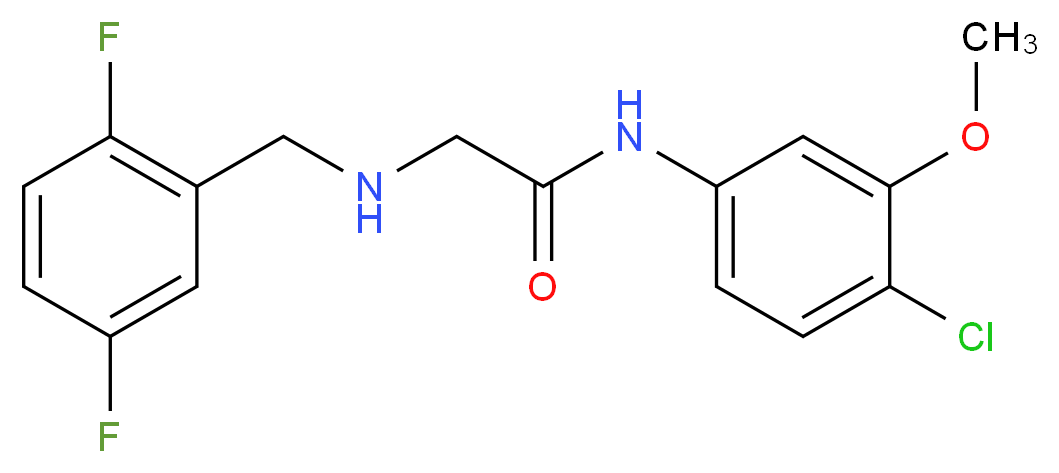 N-(4-chloro-3-methoxyphenyl)-2-[(2,5-difluorobenzyl)amino]acetamide_分子结构_CAS_)