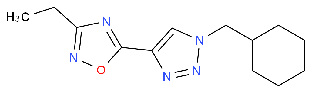 5-[1-(cyclohexylmethyl)-1H-1,2,3-triazol-4-yl]-3-ethyl-1,2,4-oxadiazole_分子结构_CAS_)