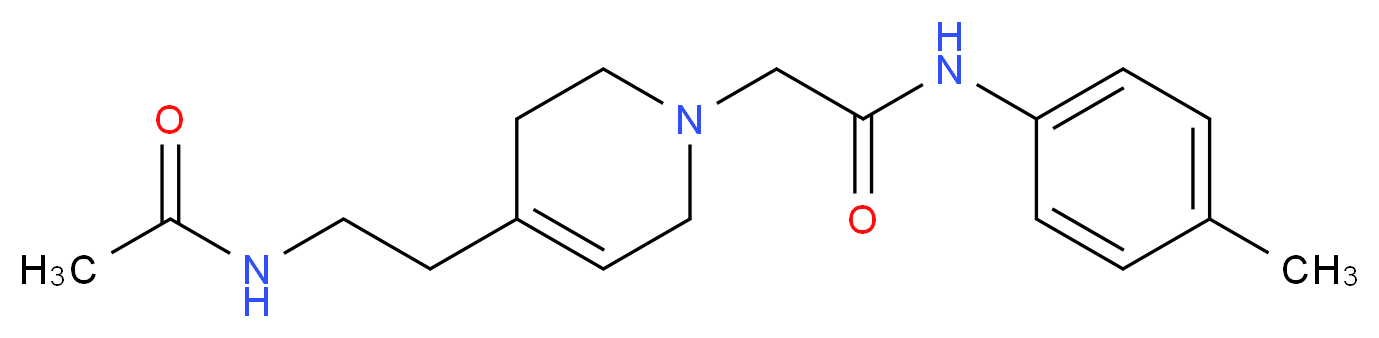 2-[4-[2-(acetylamino)ethyl]-3,6-dihydropyridin-1(2H)-yl]-N-(4-methylphenyl)acetamide_分子结构_CAS_)