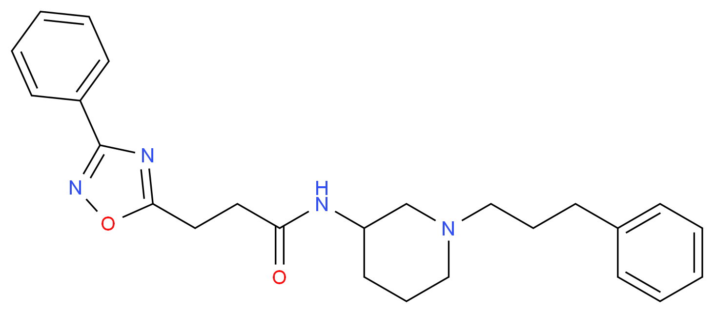 3-(3-phenyl-1,2,4-oxadiazol-5-yl)-N-[1-(3-phenylpropyl)-3-piperidinyl]propanamide_分子结构_CAS_)