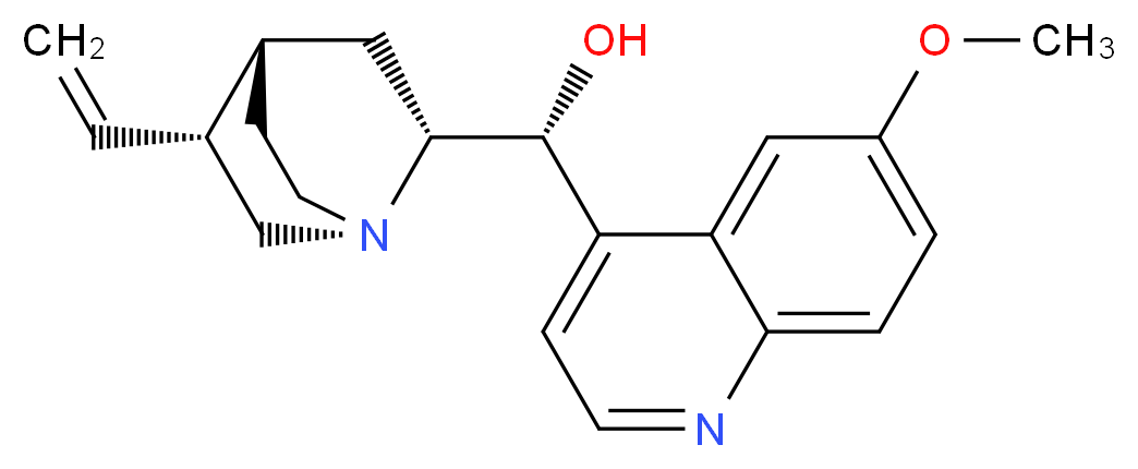 (R)-[(2R,4S,5R)-5-ethenyl-1-azabicyclo[2.2.2]octan-2-yl](6-methoxyquinolin-4-yl)methanol_分子结构_CAS_572-59-8