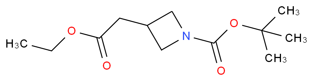 tert-butyl 3-(2-ethoxy-2-oxoethyl)azetidine-1-carboxylate_分子结构_CAS_158602-35-8