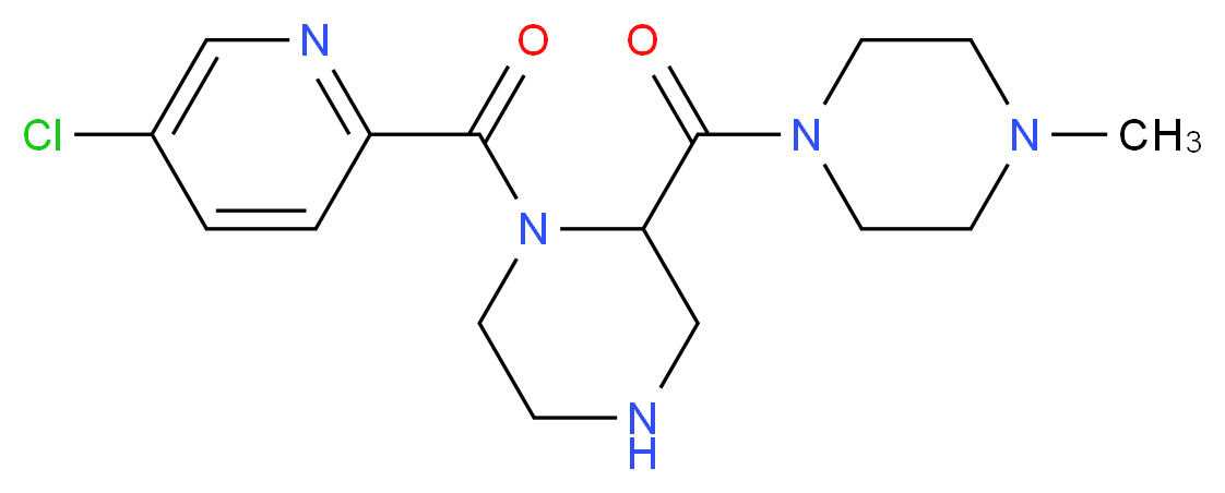 1-[(5-chloro-2-pyridinyl)carbonyl]-2-[(4-methyl-1-piperazinyl)carbonyl]piperazine_分子结构_CAS_)
