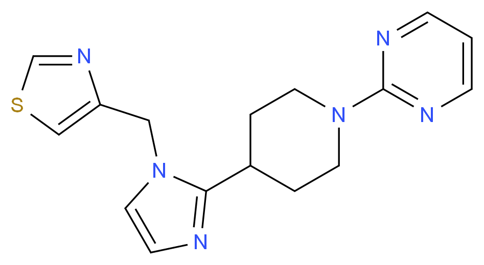 2-{4-[1-(1,3-thiazol-4-ylmethyl)-1H-imidazol-2-yl]-1-piperidinyl}pyrimidine_分子结构_CAS_)