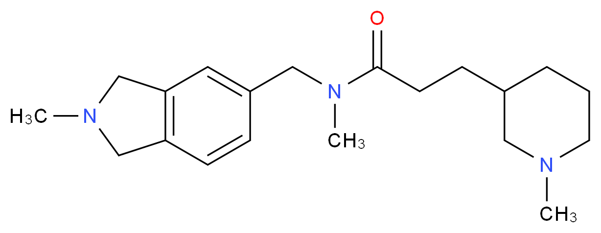 N-methyl-N-[(2-methyl-2,3-dihydro-1H-isoindol-5-yl)methyl]-3-(1-methyl-3-piperidinyl)propanamide_分子结构_CAS_)