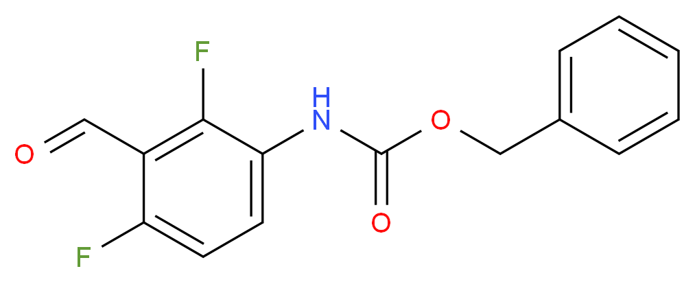benzyl N-(2,4-difluoro-3-formylphenyl)carbamate_分子结构_CAS_918524-07-9