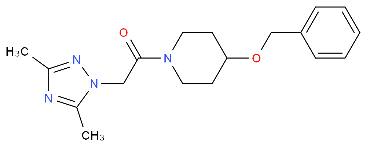 4-(benzyloxy)-1-[(3,5-dimethyl-1H-1,2,4-triazol-1-yl)acetyl]piperidine_分子结构_CAS_)