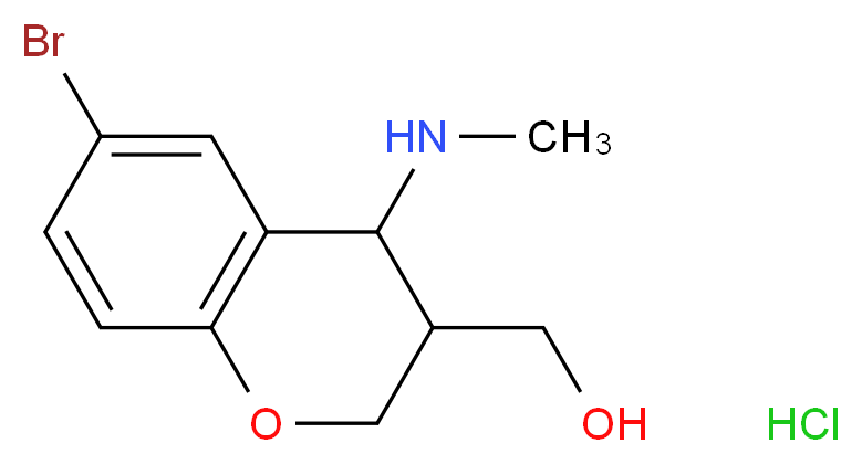 [6-Bromo-4-(methylamino)-3,4-dihydro-2H-chromen-3-yl]methanol hydrochloride_分子结构_CAS_)