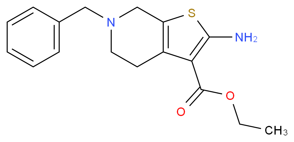 Ethyl 2-amino-6-benzyl-4,5,6,7-tetrahydrothieno-[2,3-c]pyridine-3-carboxylate_分子结构_CAS_24237-54-5)