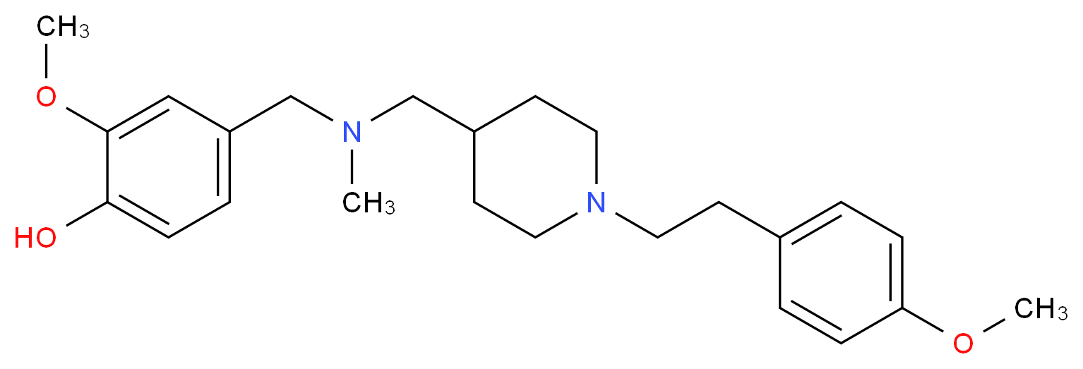2-methoxy-4-{[({1-[2-(4-methoxyphenyl)ethyl]-4-piperidinyl}methyl)(methyl)amino]methyl}phenol_分子结构_CAS_)