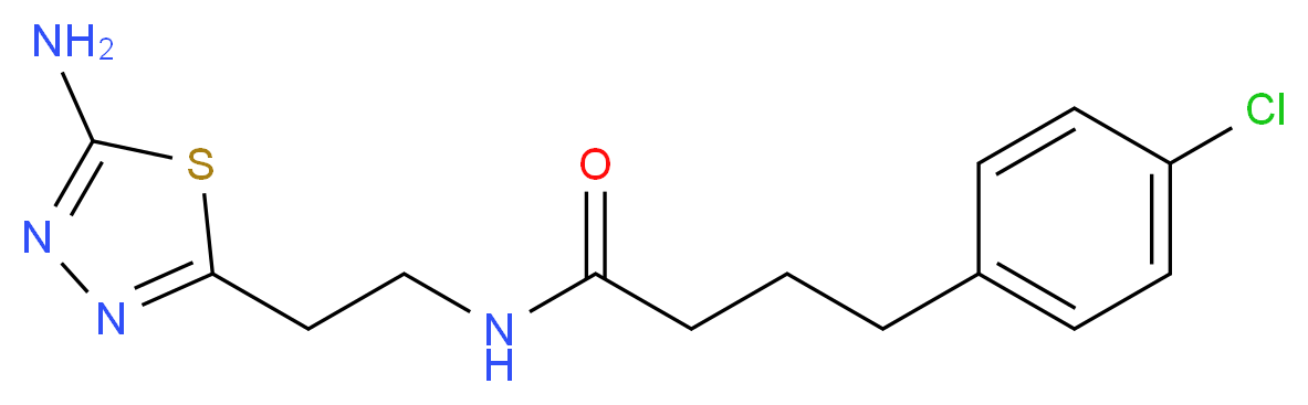 N-[2-(5-amino-1,3,4-thiadiazol-2-yl)ethyl]-4-(4-chlorophenyl)butanamide_分子结构_CAS_)