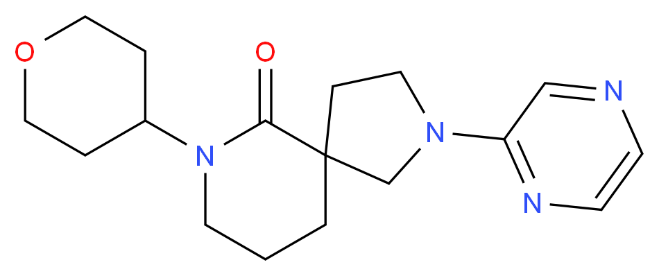 2-(2-pyrazinyl)-7-(tetrahydro-2H-pyran-4-yl)-2,7-diazaspiro[4.5]decan-6-one_分子结构_CAS_)