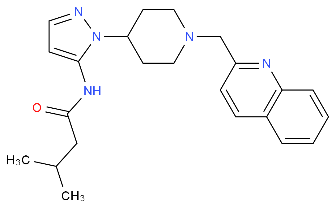 3-methyl-N-{1-[1-(2-quinolinylmethyl)-4-piperidinyl]-1H-pyrazol-5-yl}butanamide_分子结构_CAS_)