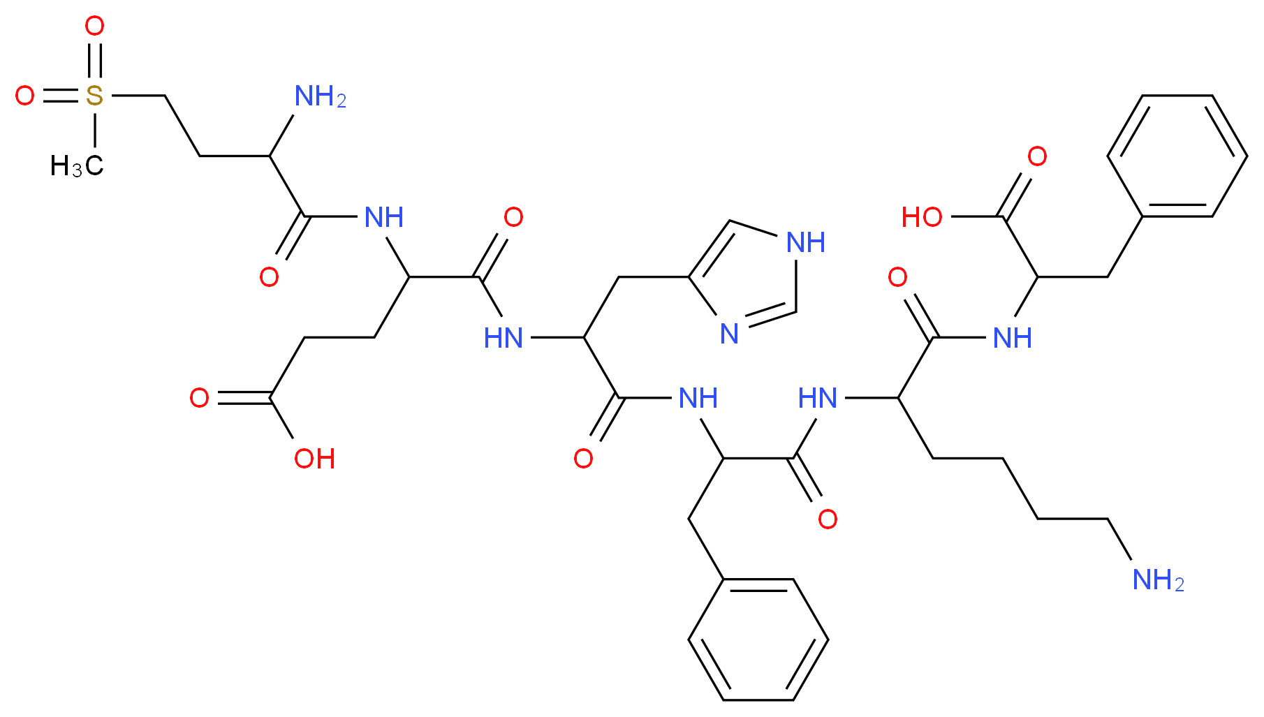 4-[(1-{[1-({5-amino-1-[(1-carboxy-2-phenylethyl)carbamoyl]pentyl}carbamoyl)-2-phenylethyl]carbamoyl}-2-(1H-imidazol-4-yl)ethyl)carbamoyl]-4-(2-amino-4-methanesulfonylbutanamido)butanoic acid_分子结构_CAS_50913-82-1