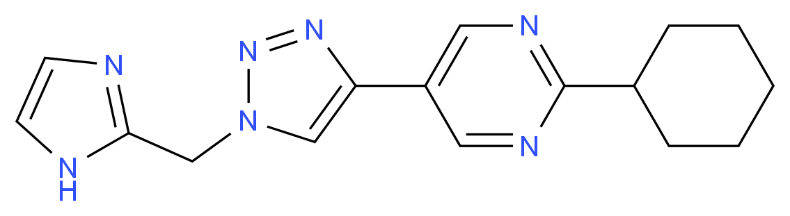 2-cyclohexyl-5-[1-(1H-imidazol-2-ylmethyl)-1H-1,2,3-triazol-4-yl]pyrimidine_分子结构_CAS_)