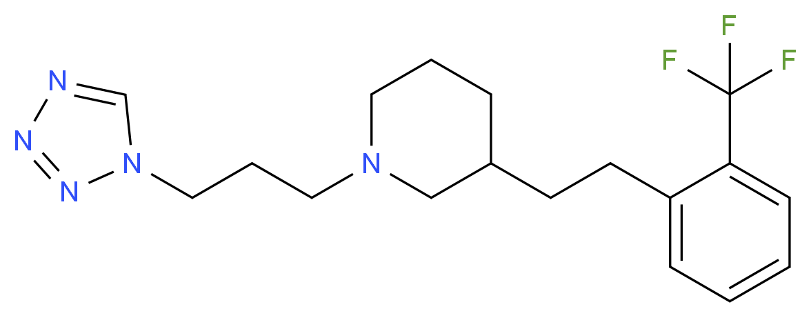 1-[3-(1H-tetrazol-1-yl)propyl]-3-{2-[2-(trifluoromethyl)phenyl]ethyl}piperidine_分子结构_CAS_)