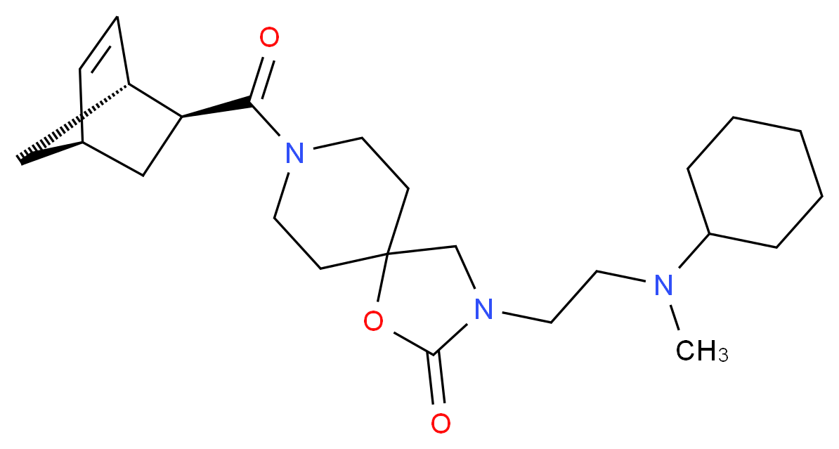 8-[(1R*,2S*,4R*)-bicyclo[2.2.1]hept-5-en-2-ylcarbonyl]-3-{2-[cyclohexyl(methyl)amino]ethyl}-1-oxa-3,8-diazaspiro[4.5]decan-2-one_分子结构_CAS_)